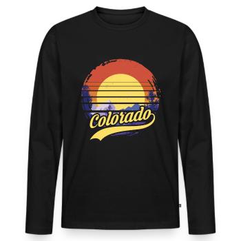 Colorado - T-shirt manches longues Premium bio Homme - noir - Devant - Nico (187cm)