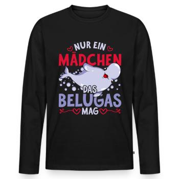 Beluga Ozean Tier Mädchen Geschenk Beluga Wal - Männer Premium Bio Langarmshirt - Schwarz - Vorne - Nico (187cm)