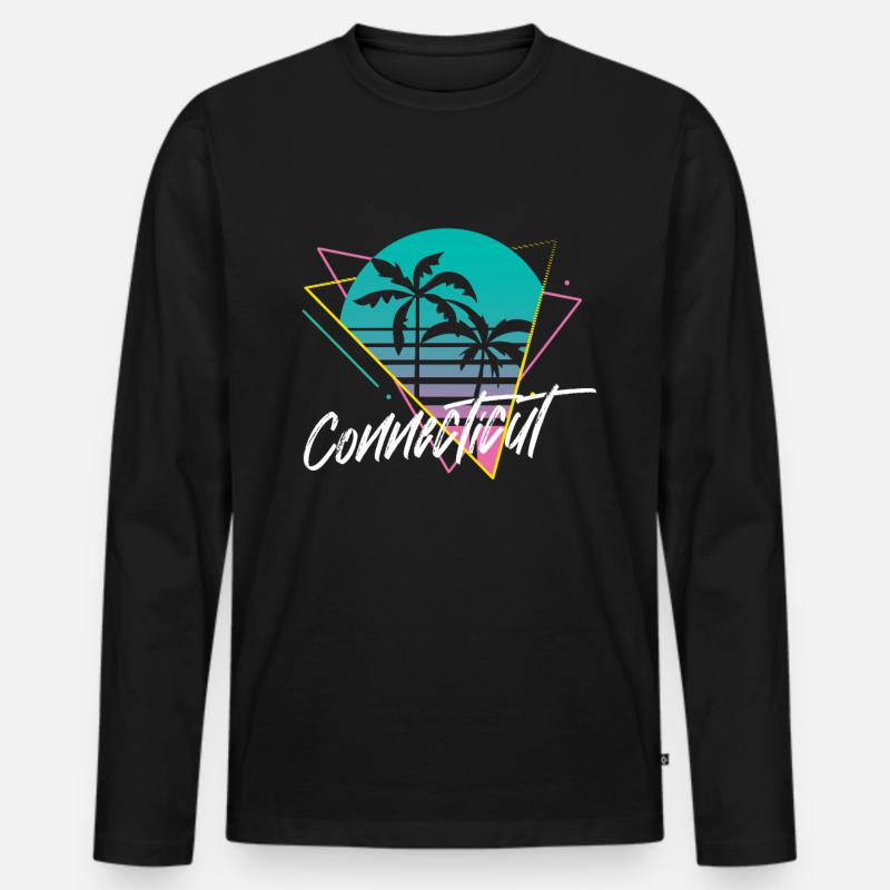 connecticut - Männer Premium Bio Langarmshirt - Schwarz
