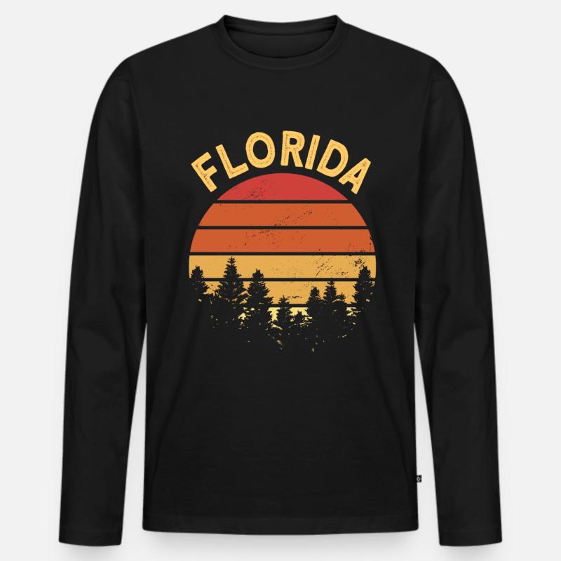 florida - Männer Premium Bio Langarmshirt - Schwarz
