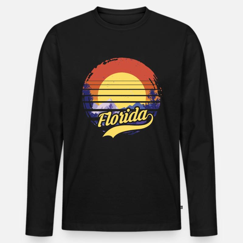 florida - Männer Premium Bio Langarmshirt - Schwarz