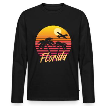 Florida - Men's Premium Organic Long Sleeve Shirt - black - Front - Nico (187cm)