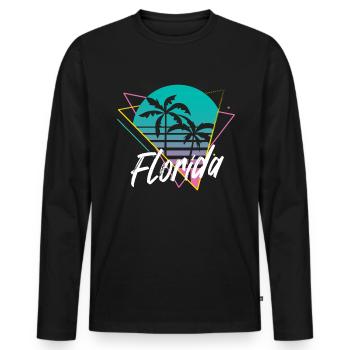Floride - T-shirt manches longues Premium bio Homme - noir - Devant - Nico (187cm)