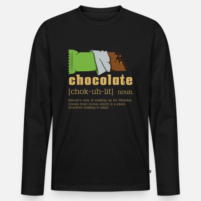 Schokolade Substantiv - Männer Premium Bio Langarmshirt - Schwarz