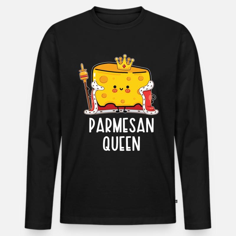 Parmesan - Männer Premium Bio Langarmshirt - Schwarz