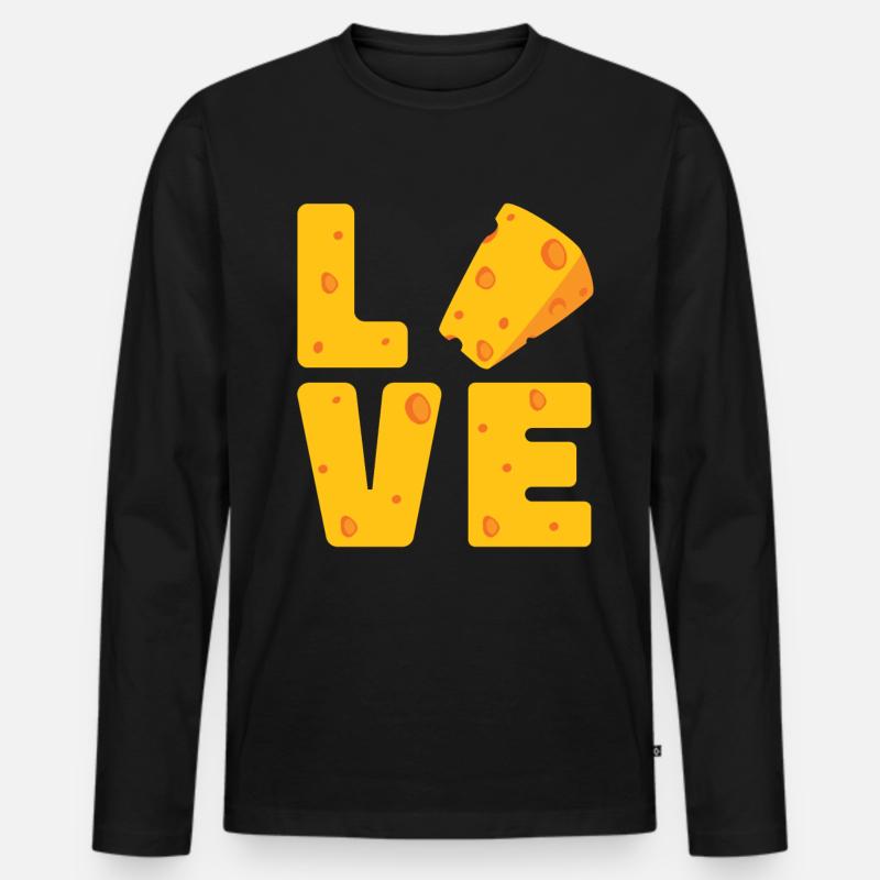 Parmesan - Männer Premium Bio Langarmshirt - Schwarz