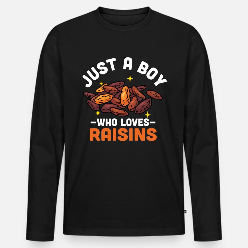 Rosinen - Männer Premium Bio Langarmshirt - Schwarz