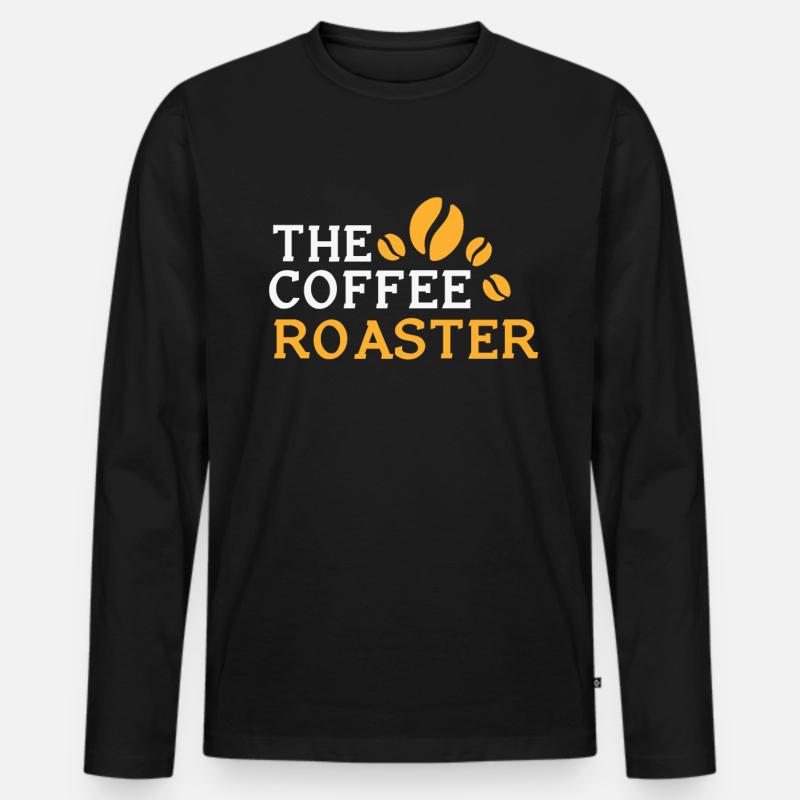 Kafffee Rösten Geschenk - Männer Premium Bio Langarmshirt - Schwarz
