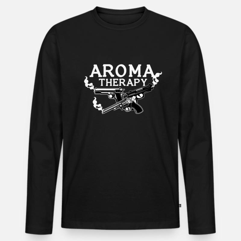 Waffee Duft Geschenk - Männer Premium Bio Langarmshirt - Schwarz