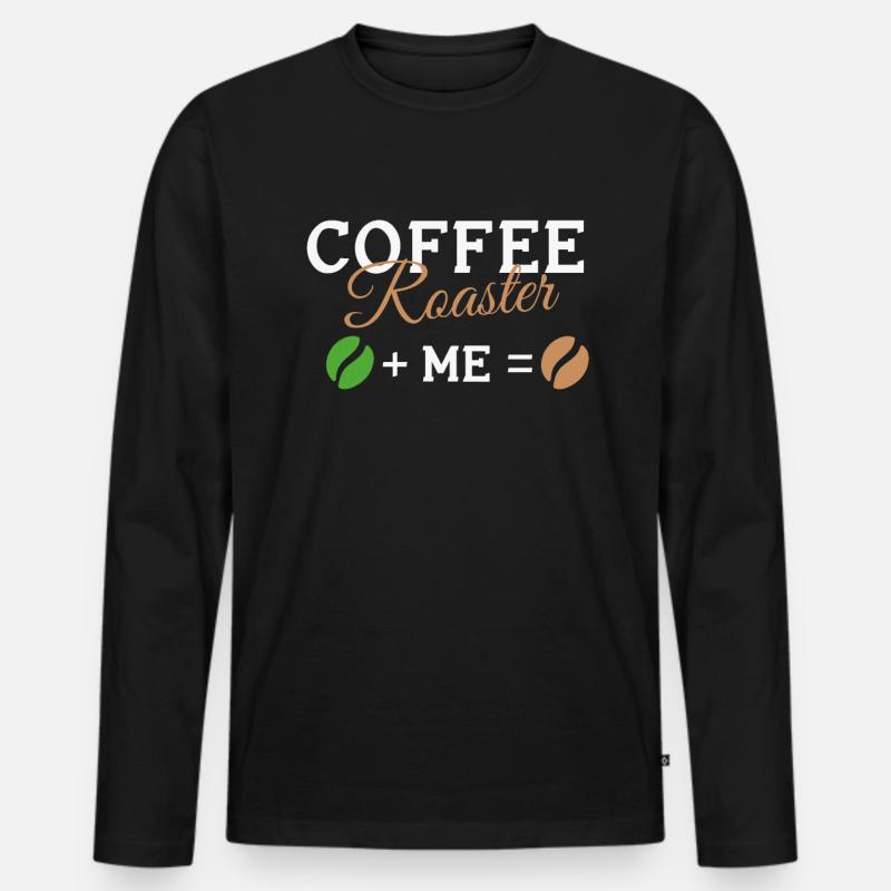 Kafffee Rösten Geschenk - Männer Premium Bio Langarmshirt - Schwarz