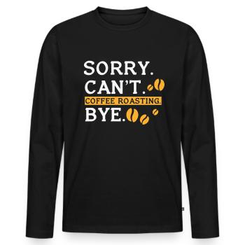 Kafffee Rösten Geschenk - Männer Premium Bio Langarmshirt - Schwarz - Vorne - Nico (187cm)