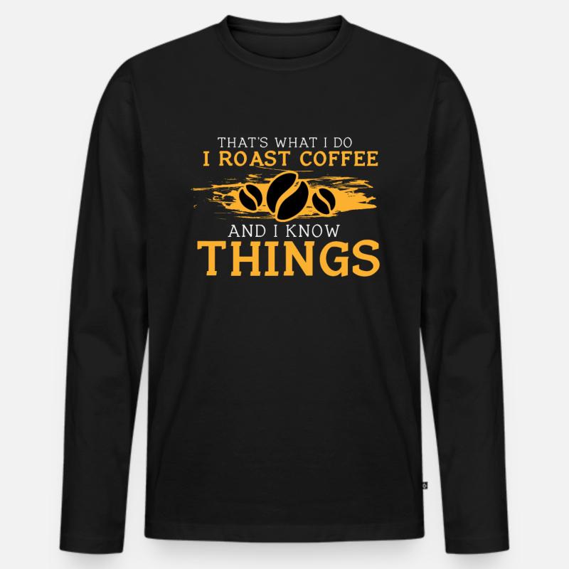Kafffee Rösten Geschenk - Männer Premium Bio Langarmshirt - Schwarz