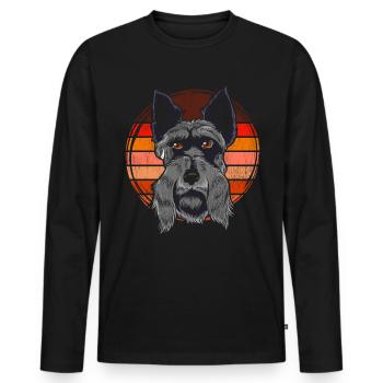 Terrier écossais rétro - T-shirt manches longues Premium bio Homme - noir - Devant - Nico (187cm)