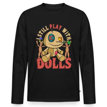Wiccan Voodoo Spell Gift Funny Voodoo Doll - Men's Premium Organic Long Sleeve Shirt - black - Front - Nico (187cm)