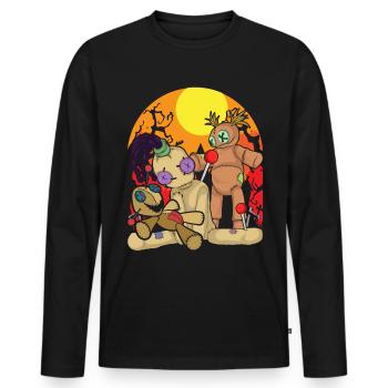 Voodoo Zauber Geschenk Gruseliges Voodoo Puppe - Männer Premium Bio Langarmshirt - Schwarz - Vorne - Nico (187cm)
