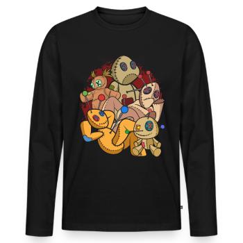 Voodoo Spell Gift Wiccan Witch Voodoo Doll - Men's Premium Organic Long Sleeve Shirt - black - Front - Nico (187cm)