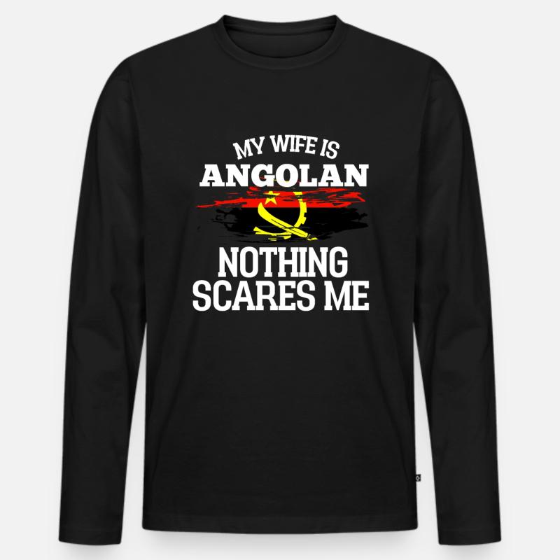 Angola Ehefrau - Männer Premium Bio Langarmshirt - Schwarz