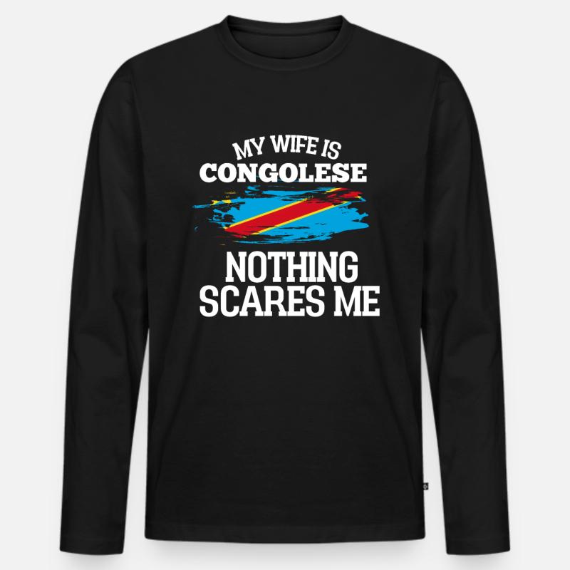 Kongo Ehefrau - Männer Premium Bio Langarmshirt - Schwarz
