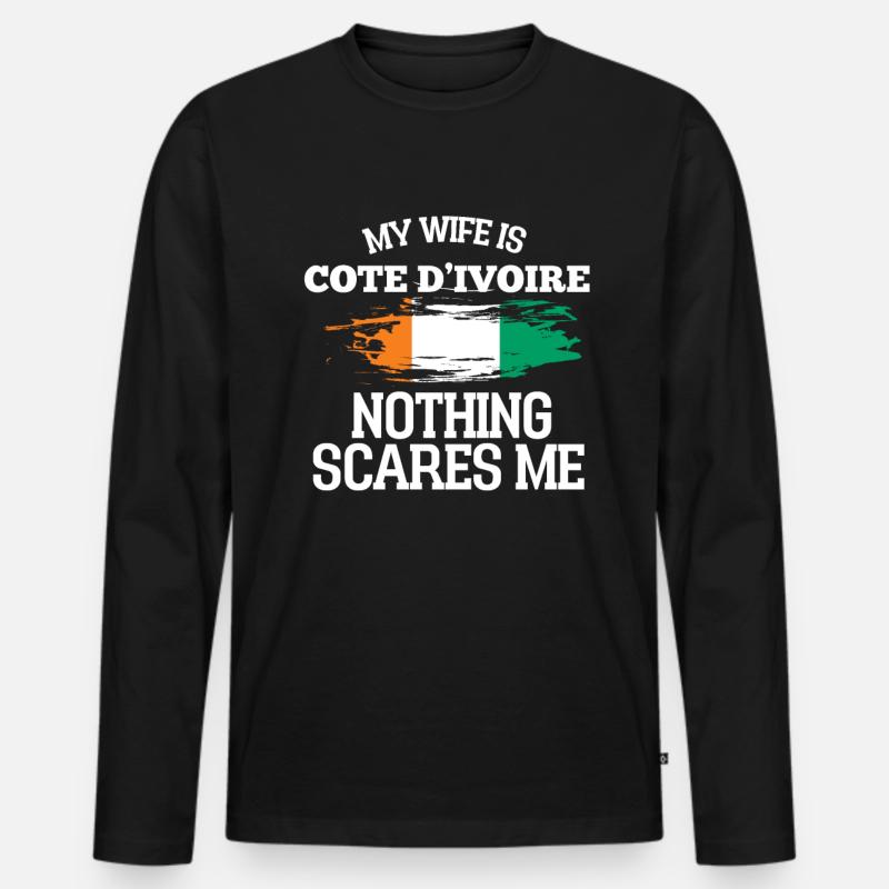 Elefenbeinküste Ehefrau - Männer Premium Bio Langarmshirt - Schwarz