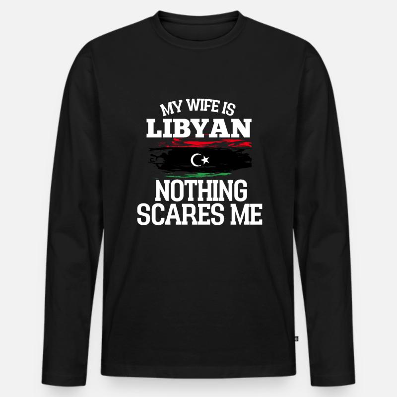 Libia Ehefrau - Männer Premium Bio Langarmshirt - Schwarz