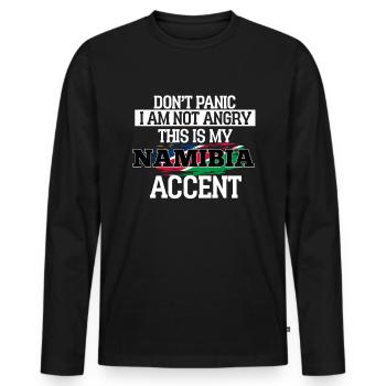 Namibia - Männer Premium Bio Langarmshirt - Schwarz - Vorne - Nico (187cm)