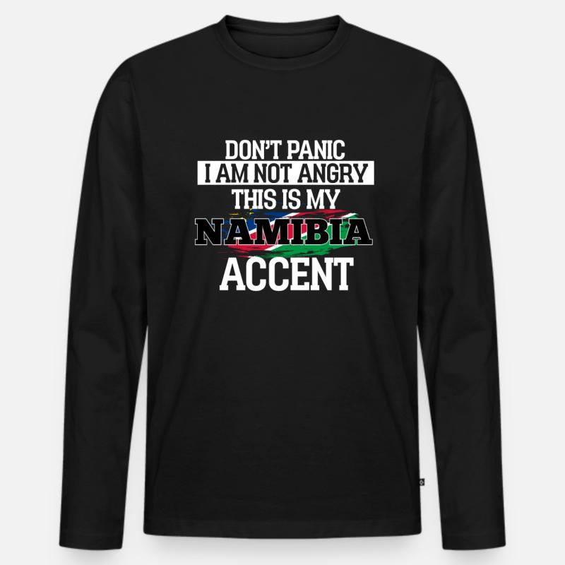 Namibia - Männer Premium Bio Langarmshirt - Schwarz