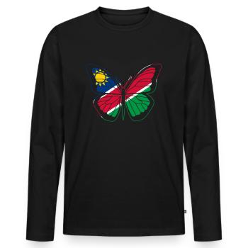 Namibia - Männer Premium Bio Langarmshirt - Schwarz - Vorne - Nico (187cm)