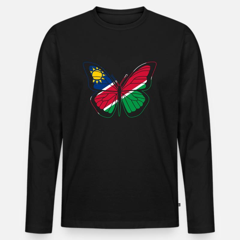 Namibia - Männer Premium Bio Langarmshirt - Schwarz
