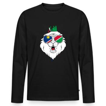 Namibia - Men's Premium Organic Long Sleeve Shirt - black - Front - Nico (187cm)