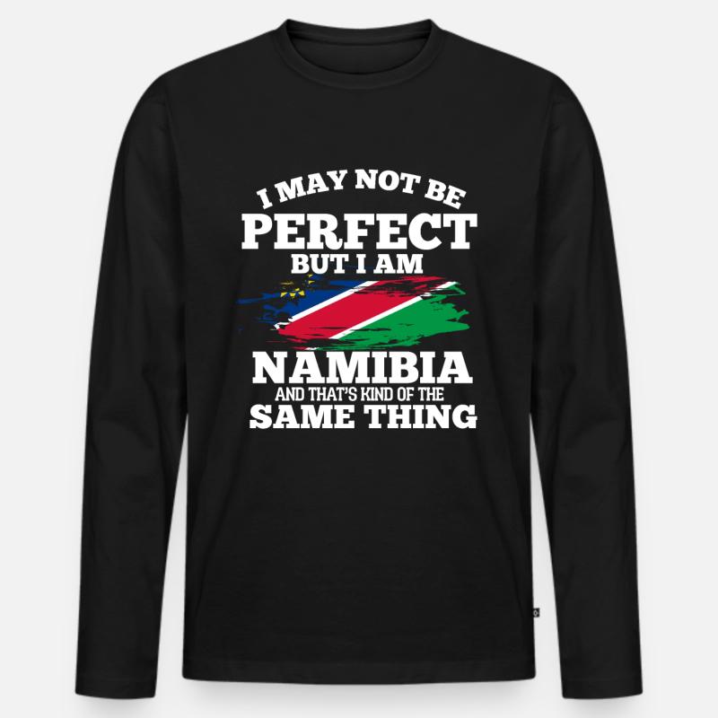 Namibia - Männer Premium Bio Langarmshirt - Schwarz