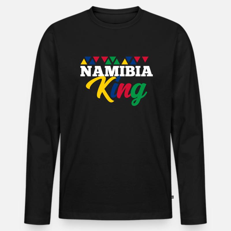 Namibia - Männer Premium Bio Langarmshirt - Schwarz
