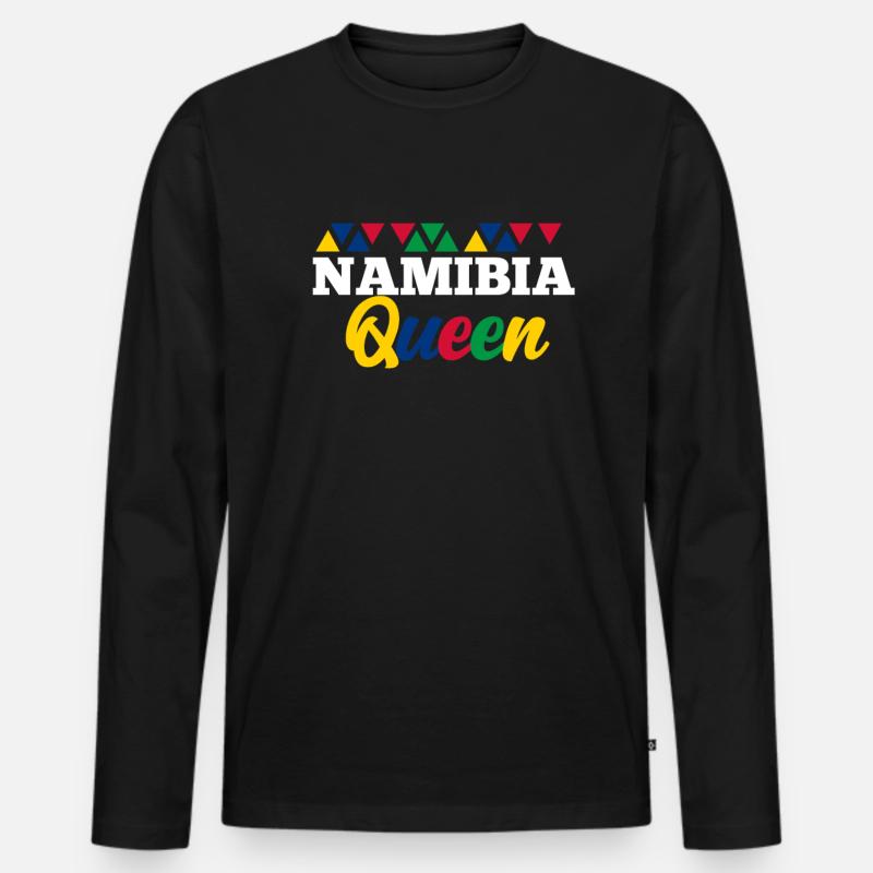 Namibia - Männer Premium Bio Langarmshirt - Schwarz