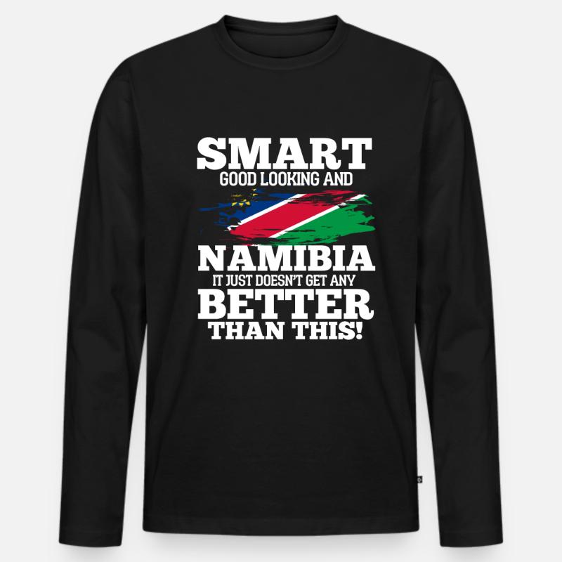 Namibia - Männer Premium Bio Langarmshirt - Schwarz