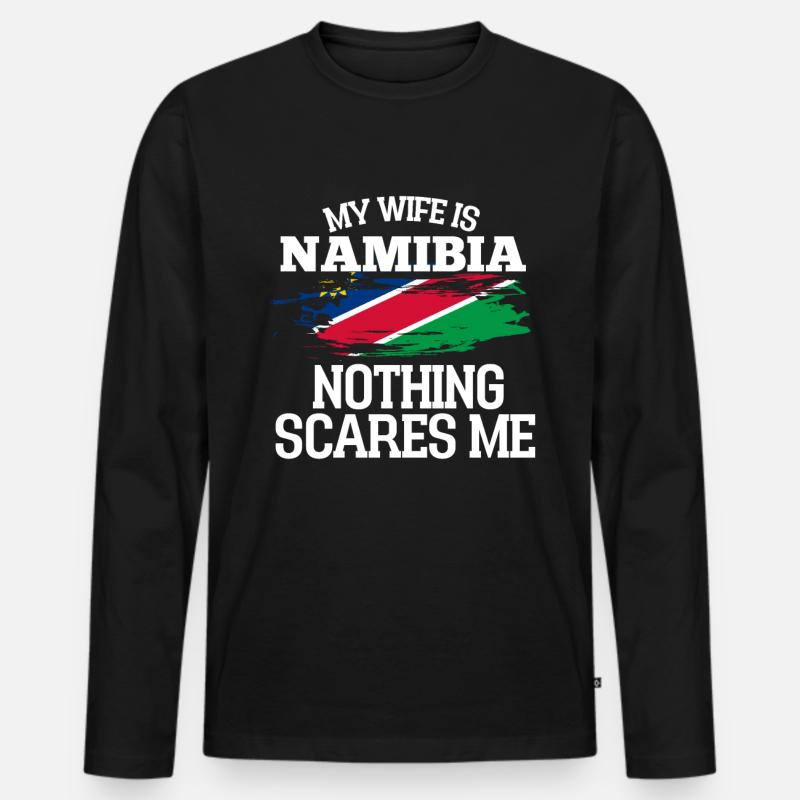 Namibia - Männer Premium Bio Langarmshirt - Schwarz