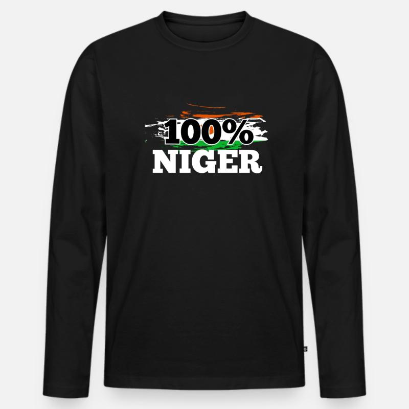 Niger - Männer Premium Bio Langarmshirt - Schwarz