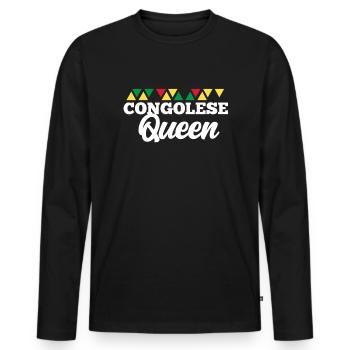 Congo - T-shirt manches longues Premium bio Homme - noir - Devant - Nico (187cm)
