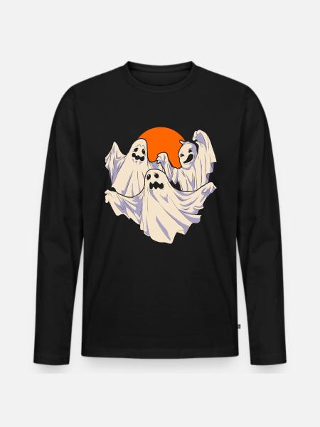 Ghost Halloween Costume Gift Ghost - Men's Premium Organic Long Sleeve Shirt - black