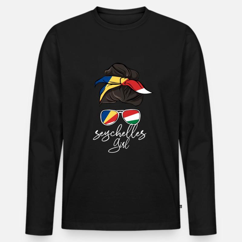 Seychellen - Männer Premium Bio Langarmshirt - Schwarz