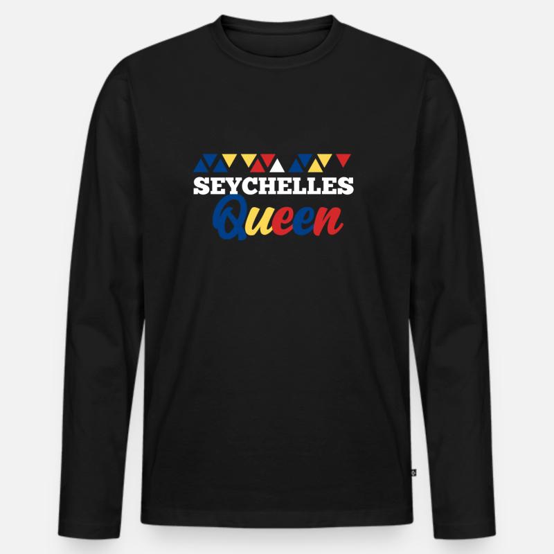 Seychellen - Männer Premium Bio Langarmshirt - Schwarz