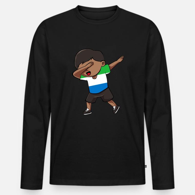 Sierra Leone - Männer Premium Bio Langarmshirt - Schwarz