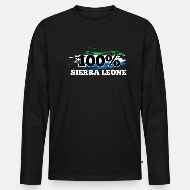 Sierra Leone - Männer Premium Bio Langarmshirt - Schwarz