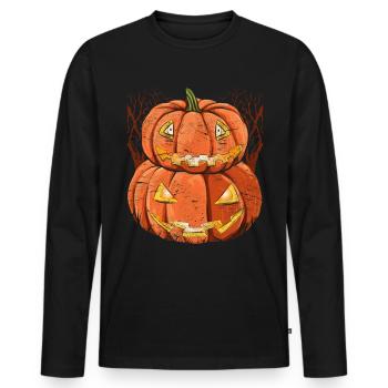 Jack O Lantern Halloween Gift Pumpkin - Men's Premium Organic Long Sleeve Shirt - black - Front - Nico (187cm)