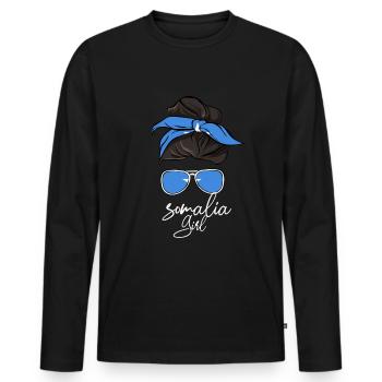 Somalia - Men's Premium Organic Long Sleeve Shirt - black - Front - Nico (187cm)