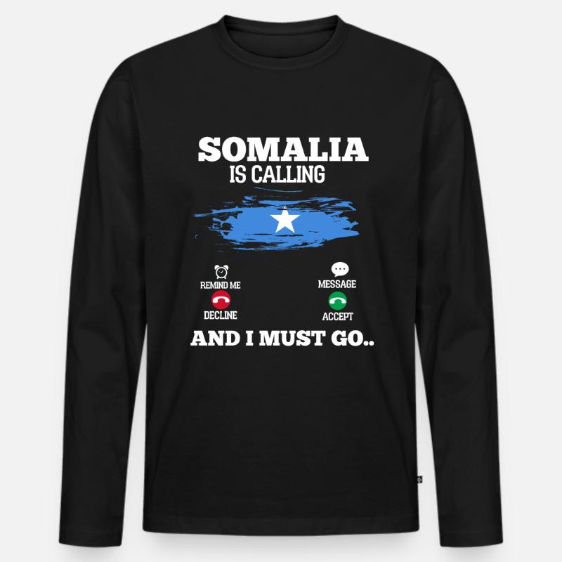 Somalia - Männer Premium Bio Langarmshirt - Schwarz