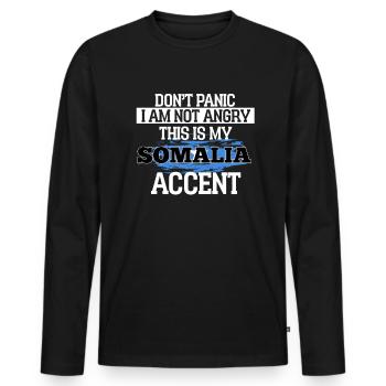 Somalia - Men's Premium Organic Long Sleeve Shirt - black - Front - Nico (187cm)