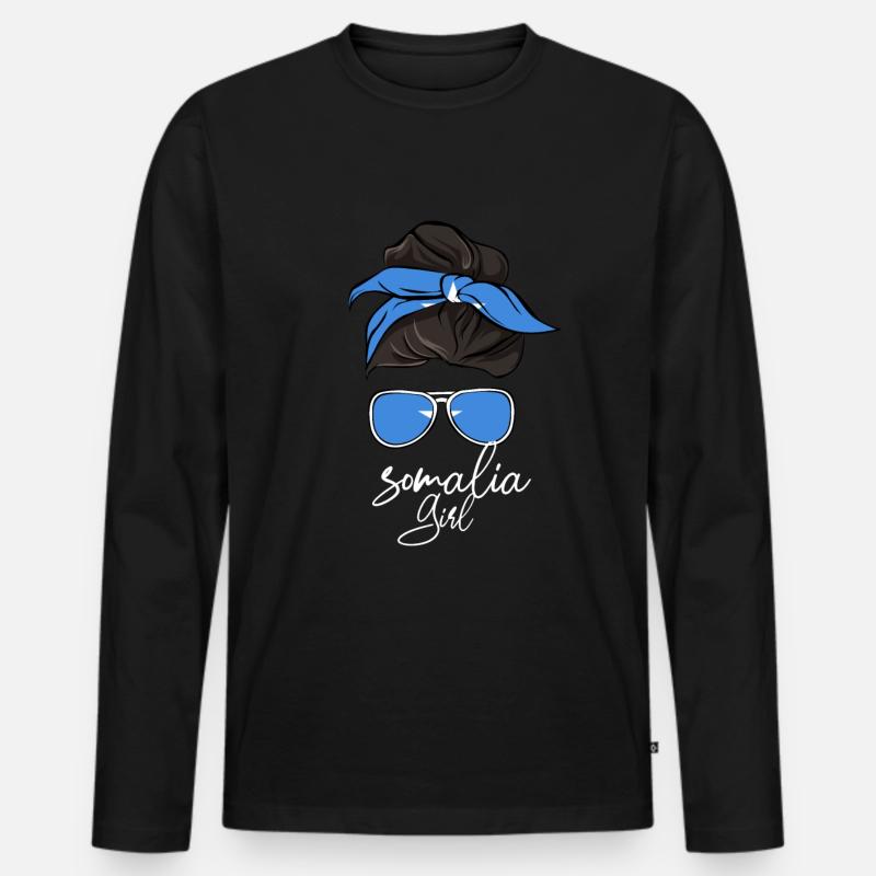 Somalia - Männer Premium Bio Langarmshirt - Schwarz