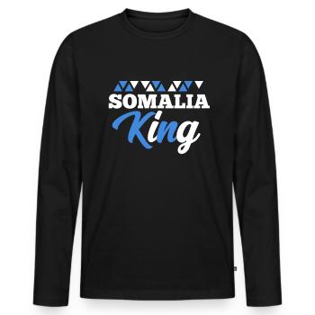 Somalia - Men's Premium Organic Long Sleeve Shirt - black - Front - Nico (187cm)