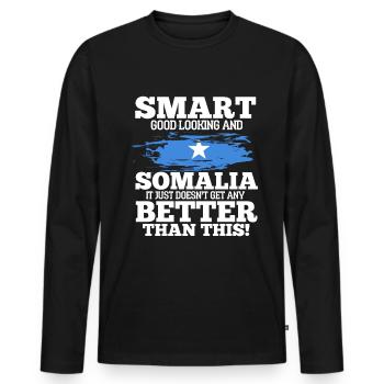 Somalia - Men's Premium Organic Long Sleeve Shirt - black - Front - Nico (187cm)