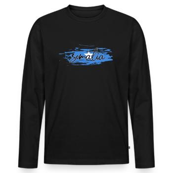 Somalia - Men's Premium Organic Long Sleeve Shirt - black - Front - Nico (187cm)