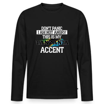 Tanzania - Men's Premium Organic Long Sleeve Shirt - black - Front - Nico (187cm)